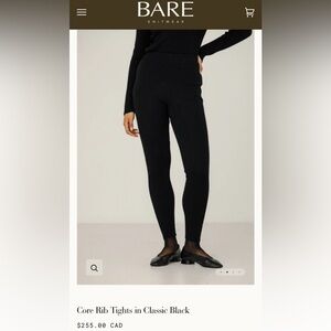 Bare Knitwear Core Rib Tights in Black